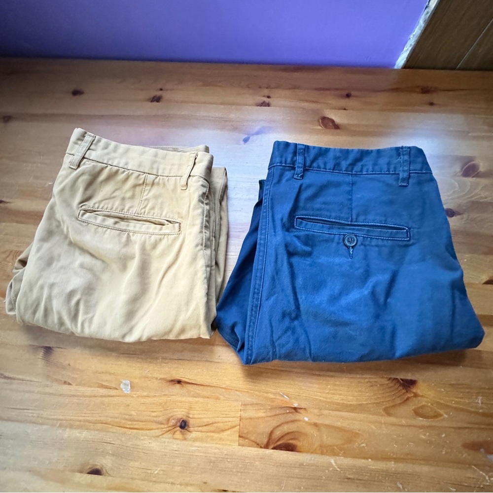 H&M khaki/navy pants bundle size 32
